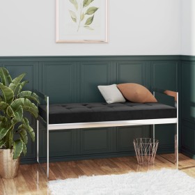 Velvet and black stainless steel bench 97 cm by vidaXL, Benches for halls and storage - Ref: Foro24-289041, Price: 89,99 €, D...