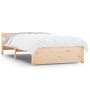 Estructura de cama madera maciza 75x190 cm de vidaXL, Camas y somieres - Ref: Foro24-832901, Precio: 110,81 €, Descuento: %