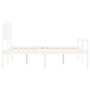 Elderly bed solid wood headboard white 160x200 cm by vidaXL, Beds and slatted bases - Ref: Foro24-3195557, Price: 175,83 €, D...