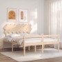 Cama de matrimonio para personas mayores cabecero madera maciza de vidaXL, Camas y somieres - Ref: Foro24-3195551, Precio: 15...