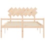 Cama de matrimonio para personas mayores cabecero madera maciza de vidaXL, Camas y somieres - Ref: Foro24-3195551, Precio: 15...