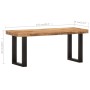 Solid untreated mango wood and steel bench 110 cm by vidaXL, Benches for halls and storage - Ref: Foro24-286460, Price: 123,7...