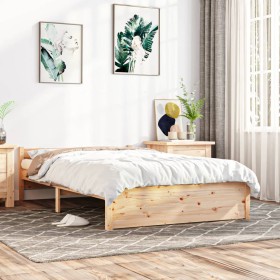 Estructura de cama madera maciza 120x200 cm de vidaXL, Camas y somieres - Ref: Foro24-832936, Precio: 159,99 €, Descuento: %