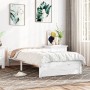 White solid wood bed frame 100x200 cm by vidaXL, Beds and slatted bases - Ref: Foro24-832932, Price: 161,15 €, Discount: %