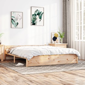 Solid wood bed frame 160x200 cm by vidaXL, Beds and slatted bases - Ref: Foro24-832951, Price: 184,68 €, Discount: %