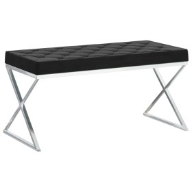 Stainless steel and black velvet bench 97 cm by vidaXL, Benches for halls and storage - Ref: Foro24-289053, Price: 116,99 €, ...