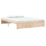 Estructura de cama madera maciza de pino 135x190 cm de vidaXL, Camas y somieres - Ref: Foro24-833231, Precio: 150,39 €, Descu...