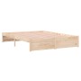 Estructura de cama madera maciza de pino 135x190 cm de vidaXL, Camas y somieres - Ref: Foro24-833231, Precio: 150,39 €, Descu...