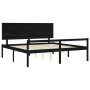 Estructura cama de matrimonio con cabecero madera maciza negro de vidaXL, Camas y somieres - Ref: Foro24-3195500, Precio: 185...