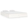 White solid wood bed frame 135x190 cm by vidaXL, Beds and slatted bases - Ref: Foro24-833022, Price: 155,05 €, Discount: %