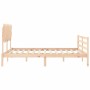 Bed frame with solid wood headboard 160x200 cm by vidaXL, Beds and slatted bases - Ref: Foro24-3195296, Price: 139,46 €, Disc...