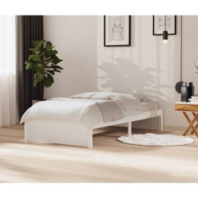 Solid white pine wood bed frame 100x200 cm by vidaXL, Beds and slatted bases - Ref: Foro24-833238, Price: 135,99 €, Discount: %