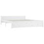 Estructura de cama de madera maciza blanca 140x190 cm de vidaXL, Camas y somieres - Ref: Foro24-832922, Precio: 213,58 €, Des...