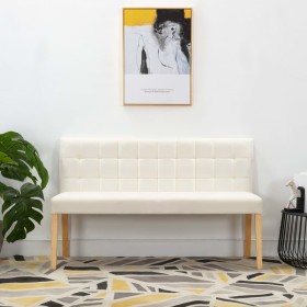 Cream velvet bench 140 cm by vidaXL, Benches for halls and storage - Ref: Foro24-288577, Price: 257,99 €, Discount: %