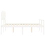 Double bed for seniors with white solid wood headboard by vidaXL, Beds and slatted bases - Ref: Foro24-3195552, Price: 171,37...