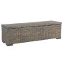 Rattan Kubu and solid mango wood storage box gray 120 cm by vidaXL, Benches for halls and storage - Ref: Foro24-285797, Price...