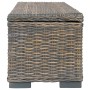 Rattan Kubu and solid mango wood storage box gray 120 cm by vidaXL, Benches for halls and storage - Ref: Foro24-285797, Price...