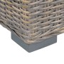 Rattan Kubu and solid mango wood storage box gray 120 cm by vidaXL, Benches for halls and storage - Ref: Foro24-285797, Price...