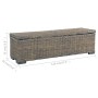 Caja de almacenaje ratán kubu y madera maciza mango gris 120 cm de vidaXL, Bancos para recibidores y almacenamiento - Ref: Fo...