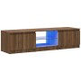 Mueble de TV con luces LED marrón roble 140x40x35,5 cm de vidaXL, Muebles TV - Ref: Foro24-822683, Precio: 112,25 €, Descuent...