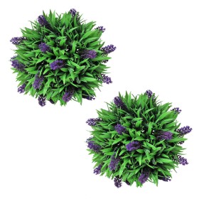 Set of 2 artificial boxwood balls with lavender 28 cm by vidaXL, artificial flora - Ref: Foro24-41623, Price: 35,99 €, Discou...