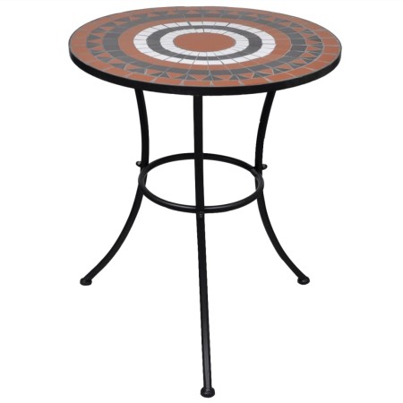 Terracotta and white mosaic terrace bistro table, 60 cm. by vidaXL, Garden tables - Ref: Foro24-41534, Price: 86,99 €, Discou...