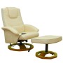 Sillón de masaje con reposapiés cuero sintético color crema de vidaXL, Sillones de masaje eléctricos - Ref: Foro24-60276, Pre...