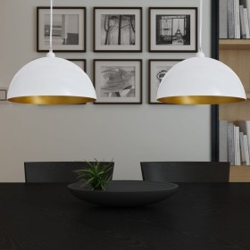 Ceiling lamp 2 pcs white hemispherical adjustable height by vidaXL, Lamps - Ref: Foro24-241114, Price: 68,99 €, Discount: %