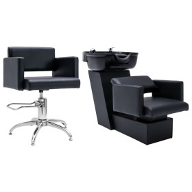 Lavacabezas y sillón de peluquería de cuero sintético de vidaXL, Sillas de peluquería - Ref: Foro24-3080278, Precio: 724,99 €...