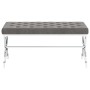 Stainless steel and gray velvet bench 99 cm by vidaXL, Benches for halls and storage - Ref: Foro24-289046, Price: 109,07 €, D...