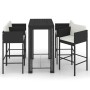 Set muebles bar jardín 5 piezas y cojines ratán sintético negro de vidaXL, Conjuntos de jardín - Ref: Foro24-3094784, Precio:...