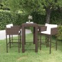 Garden bar set 5 pieces with brown synthetic rattan cushions by vidaXL, Garden sets - Ref: Foro24-3094783, Price: 410,47 €, D...