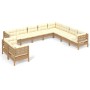 Gartenmöbel 10 Stück und Kissen aus honigbraunem Kiefernholz von vidaXL, Gartensets - Ref: Foro24-3096914, Preis: 951,89 €, R...