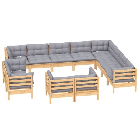 Garden furniture set 12 pieces and cushions solid pine wood by vidaXL, Garden sets - Ref: Foro24-3096946, Price: 972,24 €, Di...