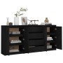 Hilfsschrank 3 Einheiten aus massivem schwarzem Kiefernholz von vidaXL, Sideboards - Ref: Foro24-3094816, Preis: 316,60 €, Ra...