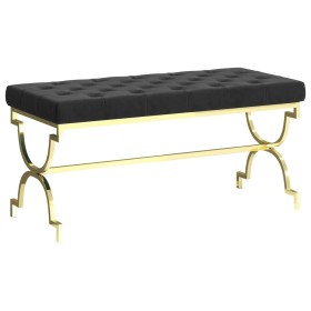 Stainless steel and black velvet bench 99 cm by vidaXL, Benches for halls and storage - Ref: Foro24-289049, Price: 171,06 €, ...