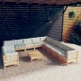 Garden furniture 12 pieces and cushions solid pine wood by vidaXL, Garden sets - Ref: Foro24-3096929, Price: 935,79 €, Discou...