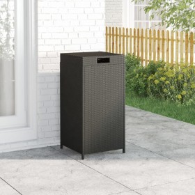 Black synthetic rattan trash can 40x40x80 cm by vidaXL, Garbage cans and trash cans - Ref: Foro24-319410, Price: 94,99 €, Dis...