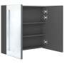 Armario de baño con espejo y LED gris 62x14x60 cm de vidaXL, Tocadores de baño - Ref: Foro24-326520, Precio: 118,41 €, Descue...