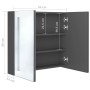 Armario de baño con espejo y LED gris 62x14x60 cm de vidaXL, Tocadores de baño - Ref: Foro24-326520, Precio: 118,41 €, Descue...