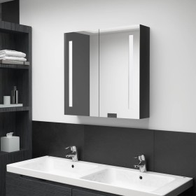 Bathroom cabinet with LED mirror glossy black 62x14x60 cm by vidaXL, bathroom vanities - Ref: Foro24-326519, Price: 123,36 €,...