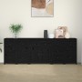 Sideboard aus massivem Kiefernholz schwarz 230 x 35 x 80 cm von vidaXL, Sideboards - Ref: Foro24-3114093, Preis: 394,29 €, Ra...