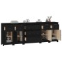 Sideboard aus massivem Kiefernholz schwarz 230 x 35 x 80 cm von vidaXL, Sideboards - Ref: Foro24-3114098, Preis: 354,99 €, Ra...