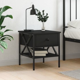 Engineered wood black bedside table 40x42x45 cm by vidaXL, Nightstands - Ref: Foro24-825953, Price: 48,71 €, Discount: %