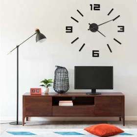 Reloj 3D de pared con diseño moderno negro 100 cm XXL de vidaXL, Relojes de pared - Ref: Foro24-325156, Precio: 22,99 €, Desc...