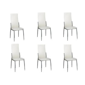 Sillas de comedor 6 unidades cuero sintético blanco de vidaXL, Sillas de comedor - Ref: Foro24-160258, Precio: 310,92 €, Desc...