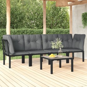 Garden furniture set 5 pieces black and gray synthetic rattan by vidaXL, Garden sets - Ref: Foro24-3187734, Price: 260,90 €, ...