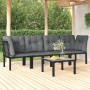 Gartenmöbel-Set 5-teilig aus schwarzem und grauem synthetischem Rattan von vidaXL, Gartensets - Ref: Foro24-3187734, Preis: 2...