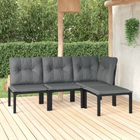 Garden furniture set 4 pieces black and gray synthetic rattan by vidaXL, Garden sets - Ref: Foro24-3187743, Price: 169,99 €, ...