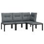 Set de muebles de jardín 4 piezas ratán sintético negro y gris de vidaXL, Conjuntos de jardín - Ref: Foro24-3187743, Precio: ...